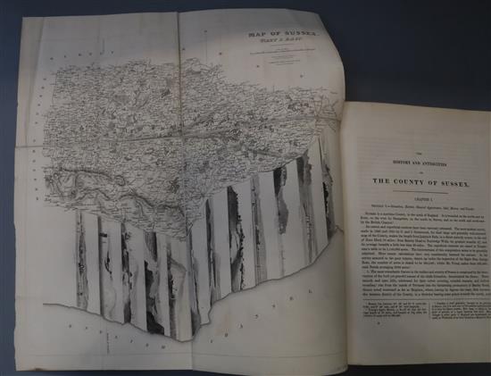 Horsfield, Thomas Walker - The History, Antiquities, and Topography of the County of Sussex, 2 vols, qto, rebound
